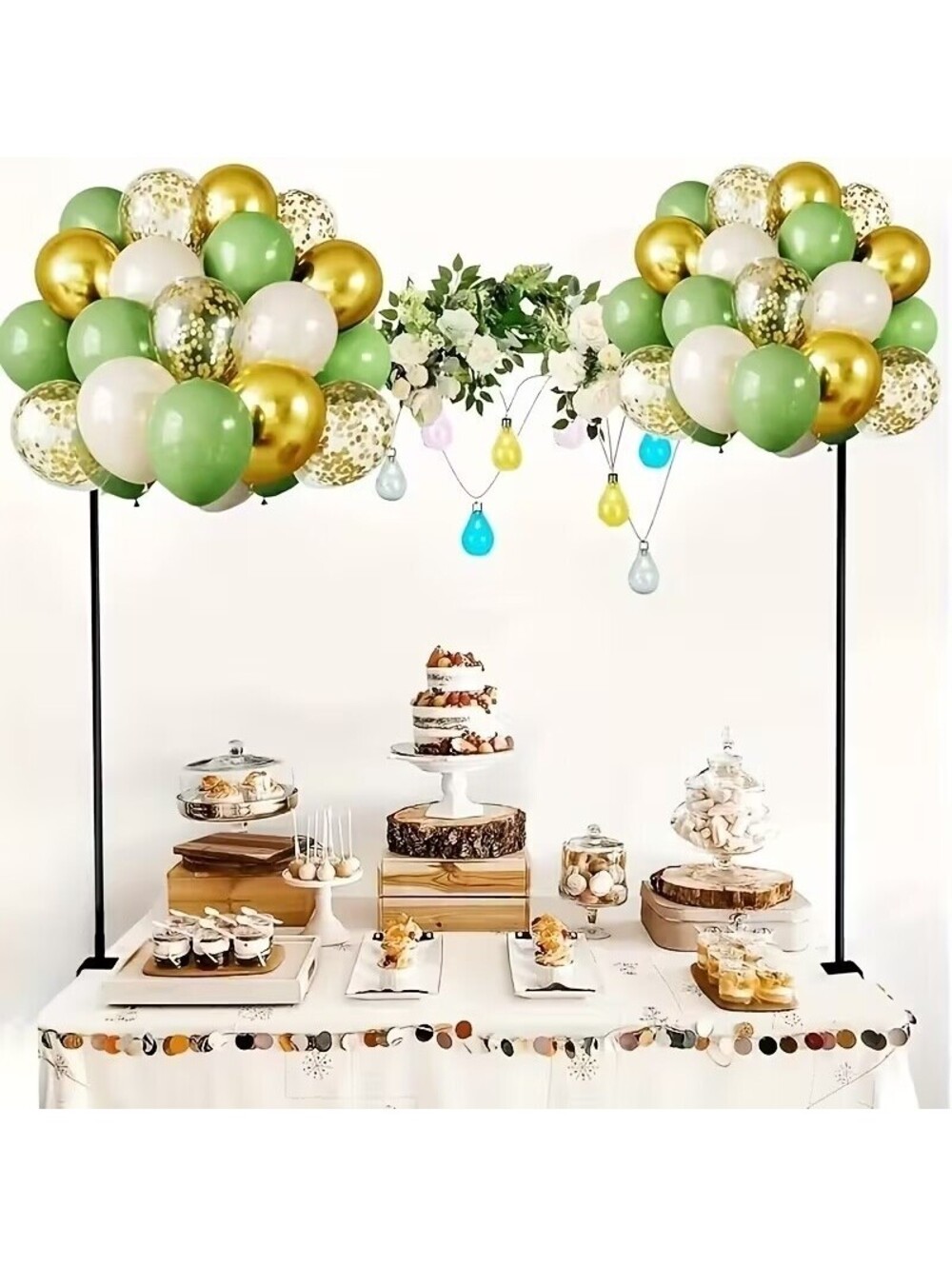 Adjustable Metal Backdrop Stand 94.5in Table Arch Frame for Wedding Party Decor